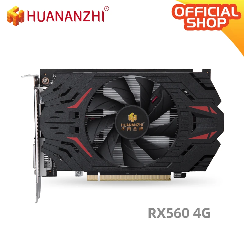 Видеокарта HUANANZHI RX 560 4G 6000 бит GDDR5 1200 МГц HDMI DVI VGA 14 нм 80 Вт|Графические карты| |