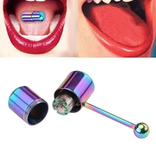 Великобритания Многоцветный Панк вибрирующий язык ногтей медицинский нержавеющая сталь покрытие штанги вибрирующий язык ногтей пирсинг ювелирные изделия