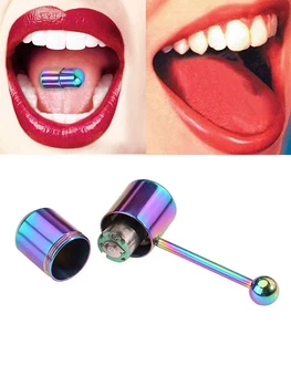 

UK Multi Color Punk Vibrating Tongue Nail Medical Stainless Steel Plating Barbell Vibrating Tongue Nail Body Piercing Jewelry