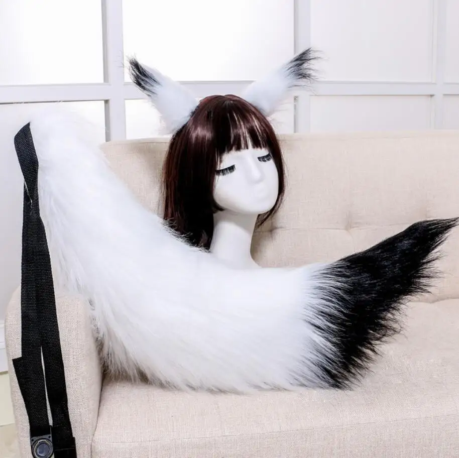 Sexy Woman lovely Lolita cat Fox Headband tail Headdress Plush ears Anime cosplay Props New | Тематическая одежда и