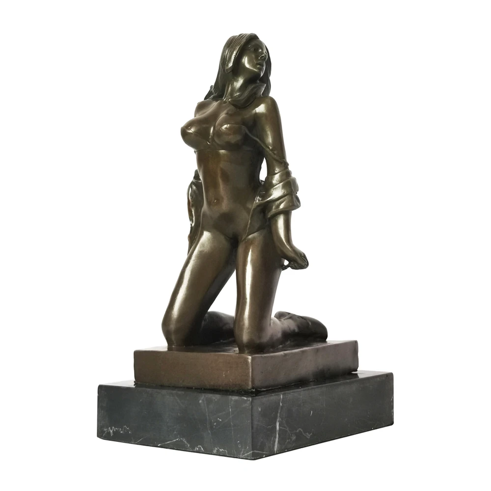 Bronze Naked Female Sculpture for Home Decor Nude Woman Statue Art Collection 