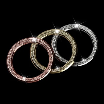 

Diamond-studded Car Steering wheel decoration ring zinc alloy sticker logo Decals Car styling For bMW 1/3/5Series X1 X3 X5 X6