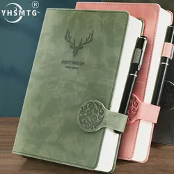 Carnet de notes A5 avec gestion de calendrier, Agenda 2022, papeterie de journal intime rétro, couverture bronzante en Pu, planificateur, gestion du temps des étudiants 