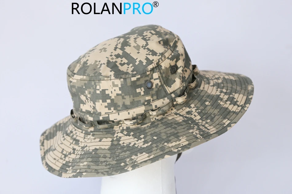 ROLANPRO Summer Bucket Hats Airsoft Sniper Camouflage Bucket Boonie Hats Nepalese Cap SWAT Army Panama Military Accessories  Hat