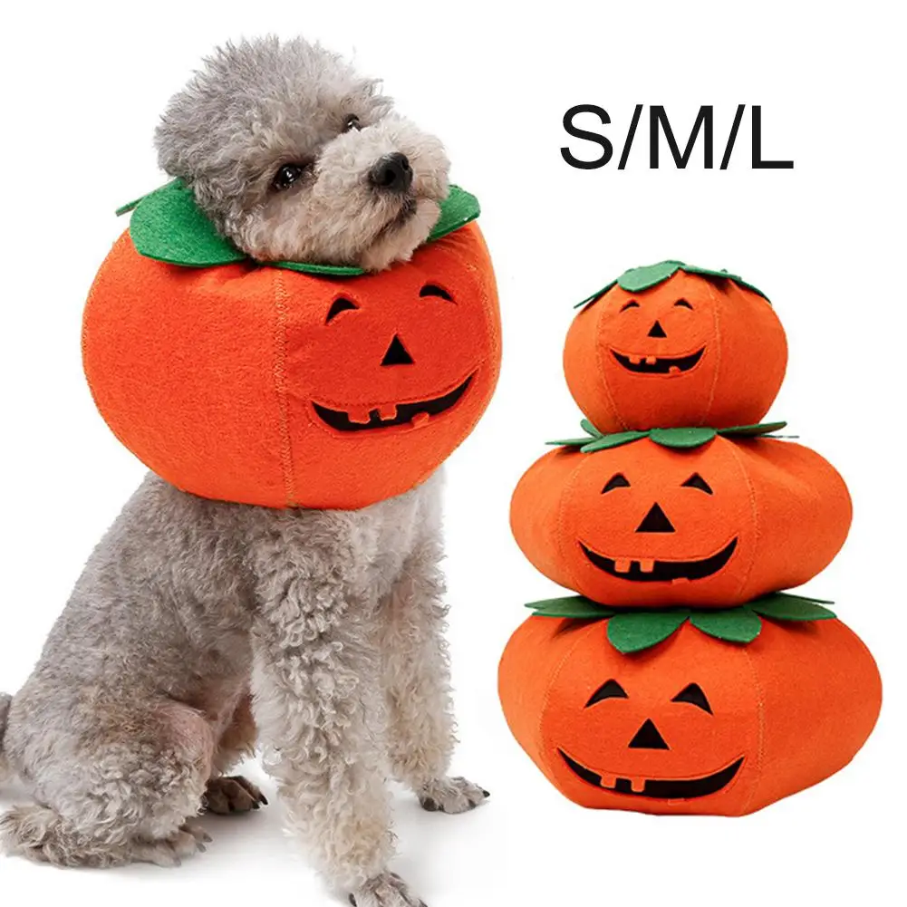 Creative Halloween Dog Pumpkin Shape Collar Anti Licking Biting Party Pet Fancy Dress Cosplay Costume | Дом и сад