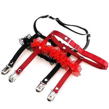 

Women Sexy Lace Leg Ring Garter Belt ladies Tight Suspenders Lingerie Elasticity PU Heart Leather Harness Punk Garters Female