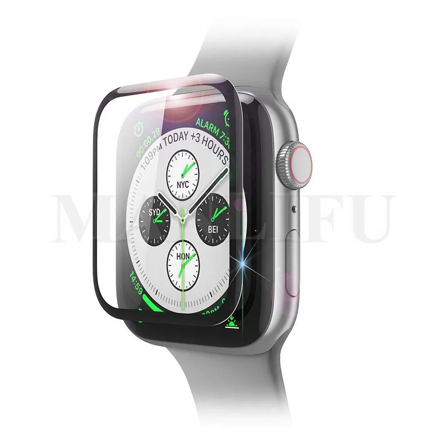 3D изогнутое закаленное стекло Бесплатный подарок чехол для Apple Watch 40 мм 44 серии 5 4