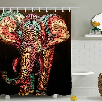 

3D Digital Printing Elephant Shower Curtain High Quality Adventure Hooks With Bathroom Bathroom And Products Waterproof Decorati