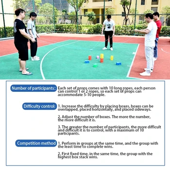 Child Outdoor Teamwork Game Props Toy Children Cooperate To Build Tower Kindergarten Sensory Equipment Kids Sports Toys 5