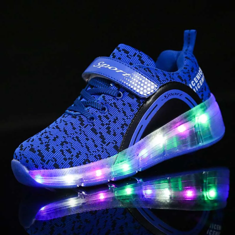 

Kids Boys Girl LED Light Shoe Up High Top Wings Leather Shoes USB Rechargeable Flashing Sneakers Girls Dance Lights Nights Shoes