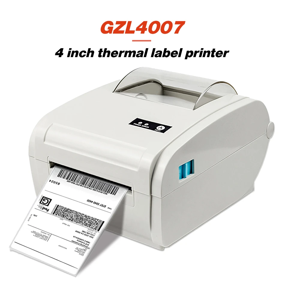 GZL4007 GZQIANJI Thermal Barcode Label Printer Compatible with Amazon Ebay Shopify 4×6 Shipping Label Printer