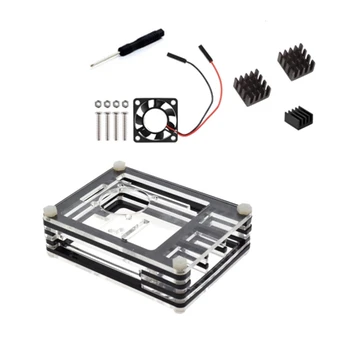 

Suitable for Raspberry Pi 3 Case 9-Layer Acrylic Cover Case with Cooling Fan and Heat Sink