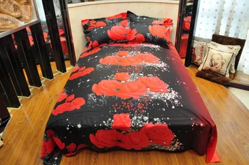 

Rose Printing Bedding Set 200*230cm Duvet Cover 4pcs of Bedding Sets Home Textile