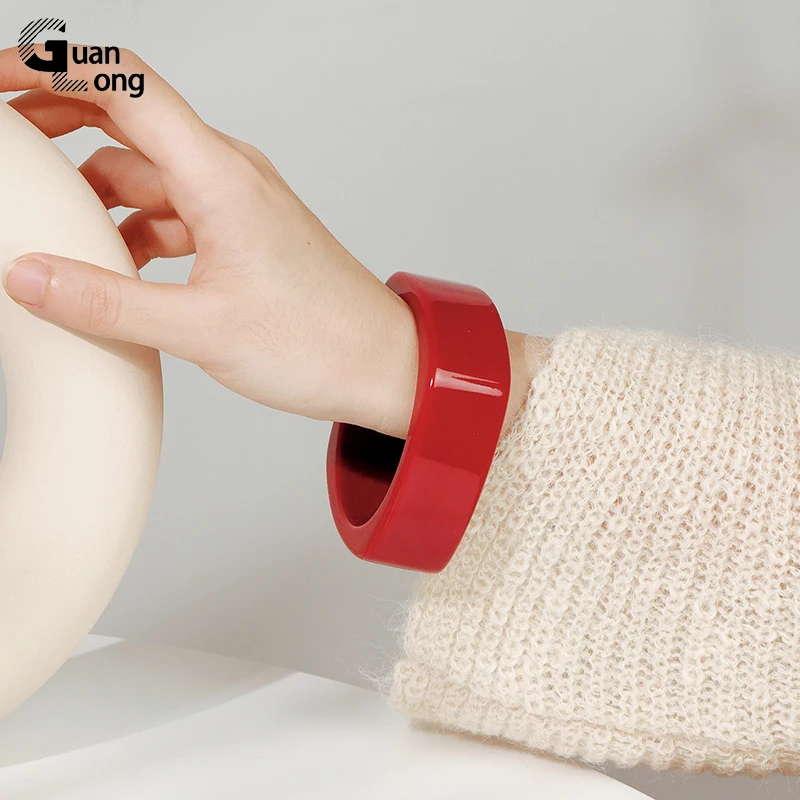 Acrylic Square Cuff Bracelets Bangle for Women