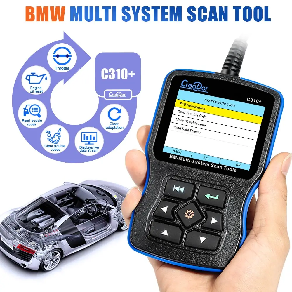 Scanner Outil de Diagnostic BMW Mise /à Jour en Ligne Creator C310/  Scanner de Code pour BMW//Mini Multi Syst/ème Scan Tool V8.0/ C310/ Lecteur de Code C310/ 