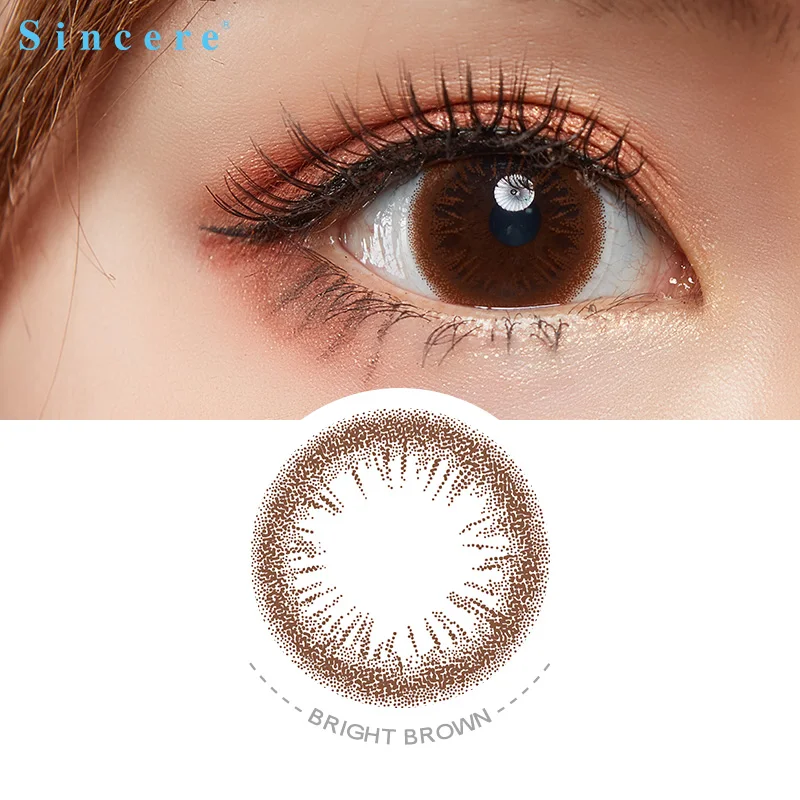 Bright Brown Фея 1 день хаки коричневый цвет контактные линзы для глаз 6 линз день бросок используется на 1 день - Цвет: Bright Brown