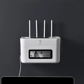 

Wireless Wifi Router Storage Box Separate Wall Hanging Plug Board Bracket Shelf For Cable Power Charger Plastic Organizer Rack