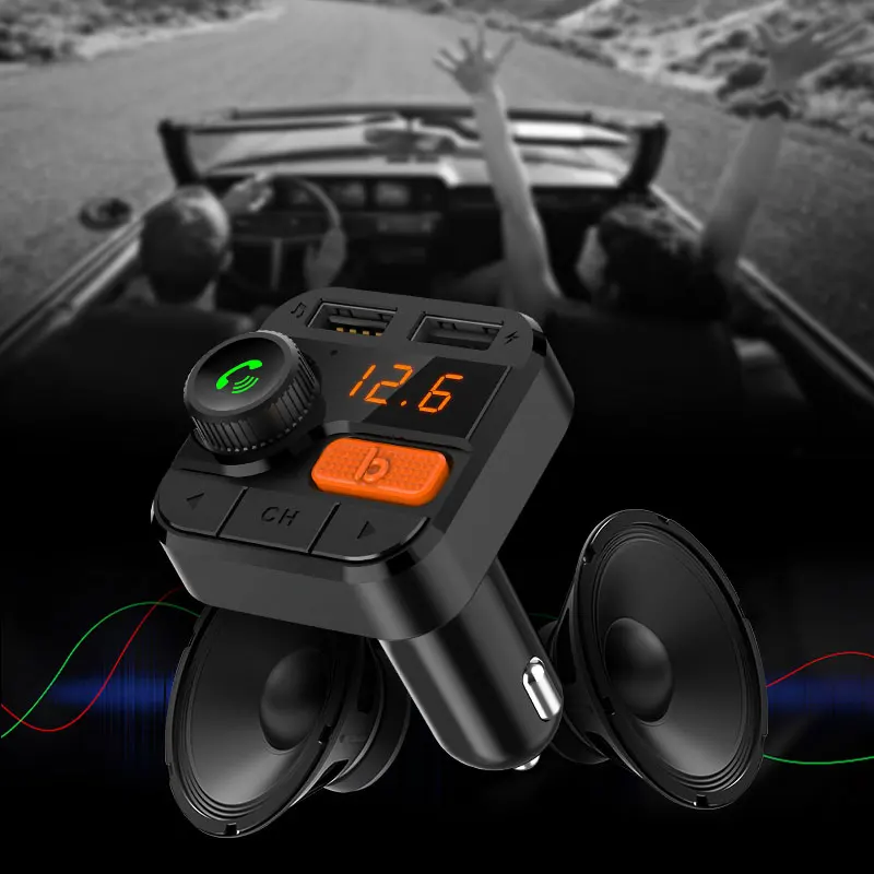 DC 12-24v Car Mp3 Player Bluetooth Wireless Fm Transmitter Multifunctional Intelligent Player Car Charger Support TF Card/U Disk |