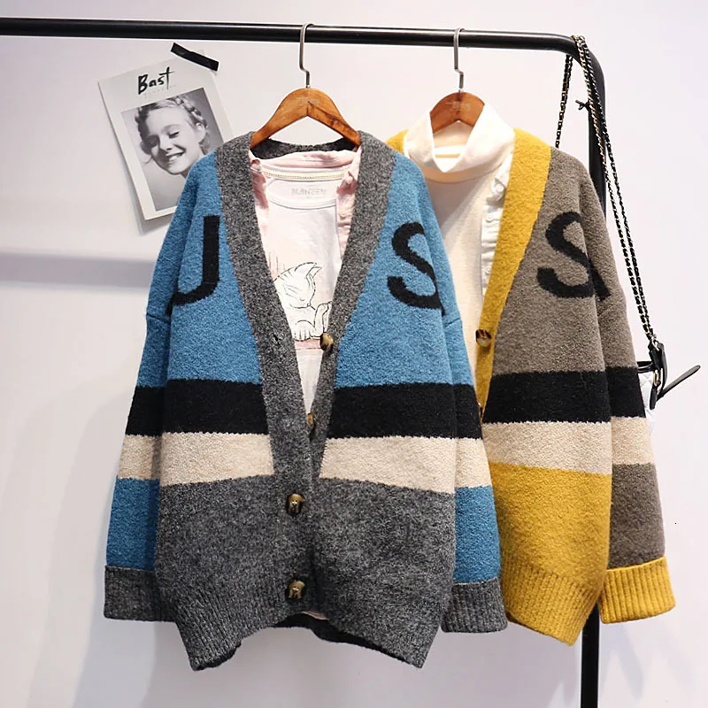H.SA Women Long Sweater and Cardigans Vneck Single Breasted Knit Jacket and Sweater Ponchoes Korean Oversized Sweater Coat
