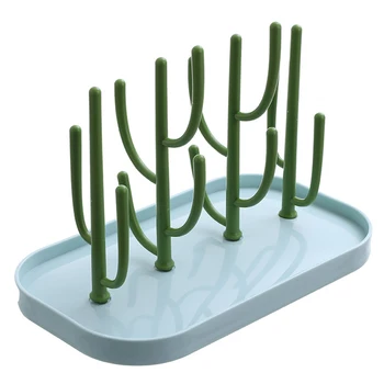

Bathroom Space Saving Multifunctional Cup Holder Large Capacity Kitchen Countertop Home Cactus Shape Storage Drying Rack Simple