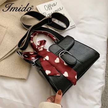 

Design Silk Scarf Solid Color PU Leather Saddle Bags for Women 2020 Lady Shoulder Messenger Bag Female Travel Handbags and Purse