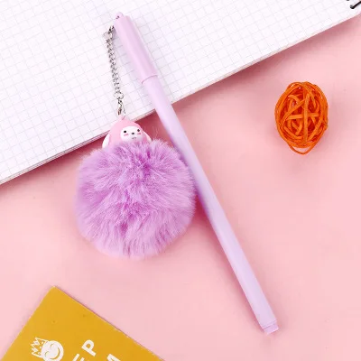 1 шт. гелевая ручка Kawaii Милая металлическая гелевая ручка с подвеской креативная конфетная цветная ручка для девочек, студенческие канцелярские принадлежности Рождественский подарок для детей - Цвет: E-purple