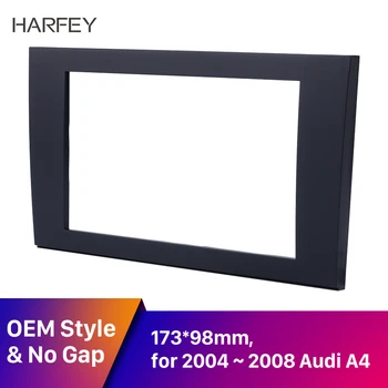 

Harfey 173*98mm Frame Trim Bezel 2 Din Trim kit Car Audio Radio Fascia for 2004 2005 2006 2007 2008 Audi A4 Autostereo Panel kit