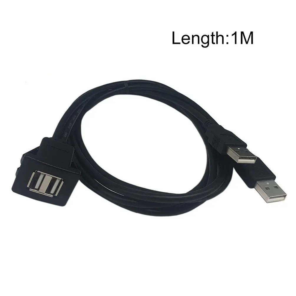 USB2.0 кабель для скрытого монтажа 1 м/2 м двойной/один USB порт удлинитель флеш приборная панель монтажный кабель для автомобиля лодки мотоцикла