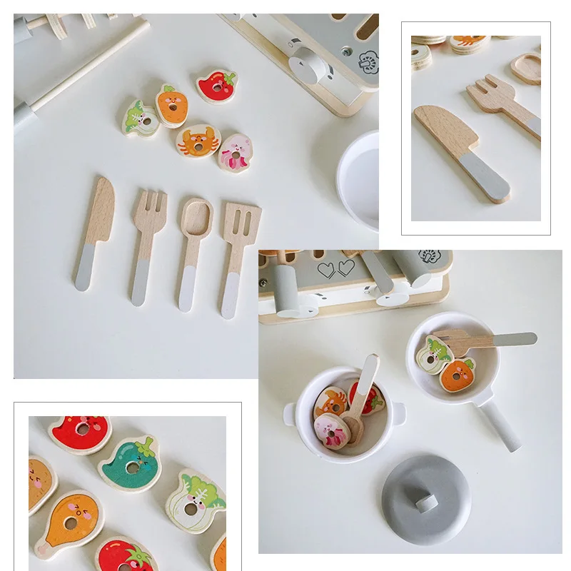 Wooden Educational Toy Kitchen Montessori Gamba Kitchen Set - AliExpress