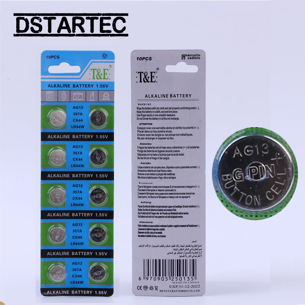 10 шт. 30 мАч 1,55 в AG13 LR44 L1154 RW82 RW42 SR1154 SP76 pila SR44 кнопочные батареи для часов игрушки дистанционного управления и т. Д