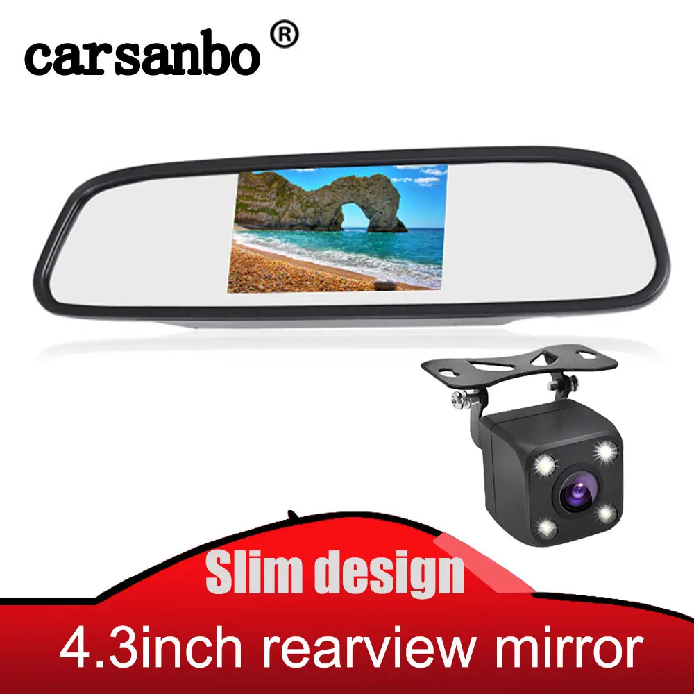 Universal 4.3 inch TFT LCD car rear view Mirror Parking Monitor+color Camera