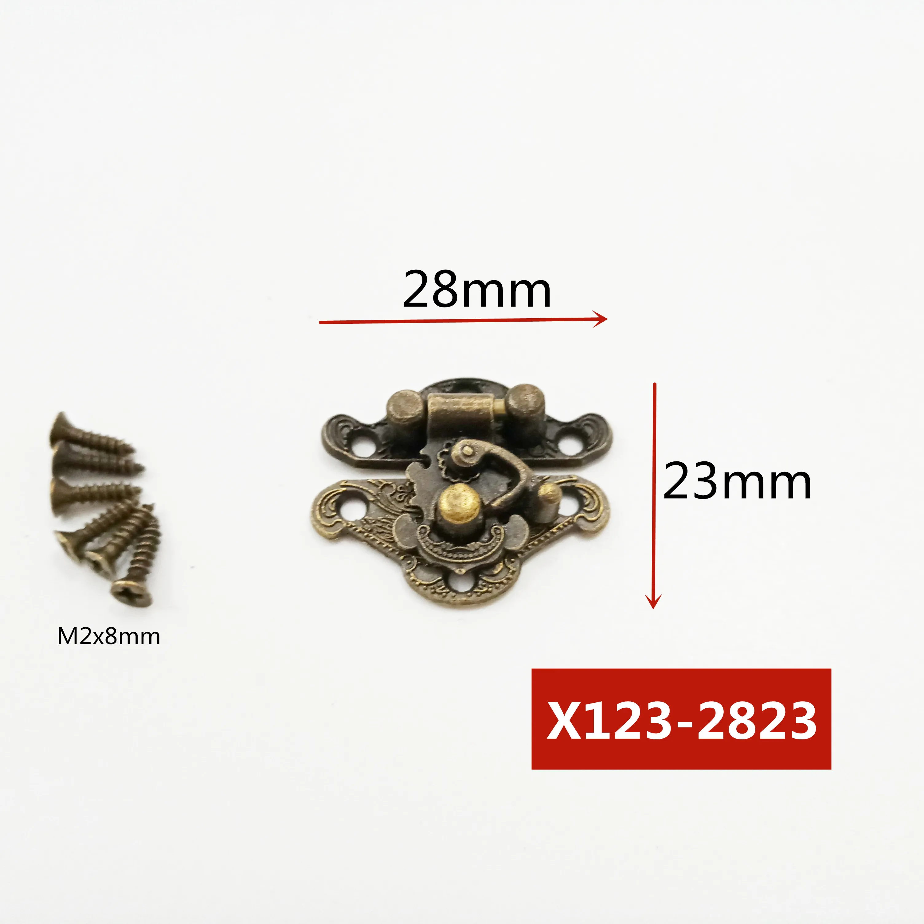 50pcs/Lot Small Antique Bronze Box Hasp Latch Jewelry Wooden Box Lock Mini Cabinet Buckle Case Locks Decorative Latch