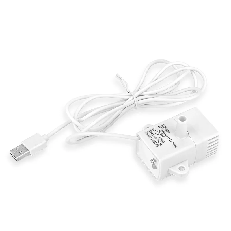

JN-206 DC/USB Water Pump 5V 120L/h Submersible Mini Pump Fish Tank Cat Pet Fountain Drinkers Brushless LED Light Automatic Off