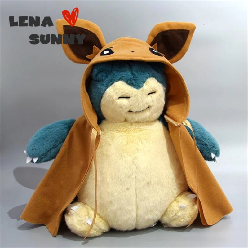 5 шт./лот 30 см Косплей Eevee плюшевый снорлакс мягкие куклы Eevee с плащом Cos игрушка Snorlax Дети Рождественский подарок