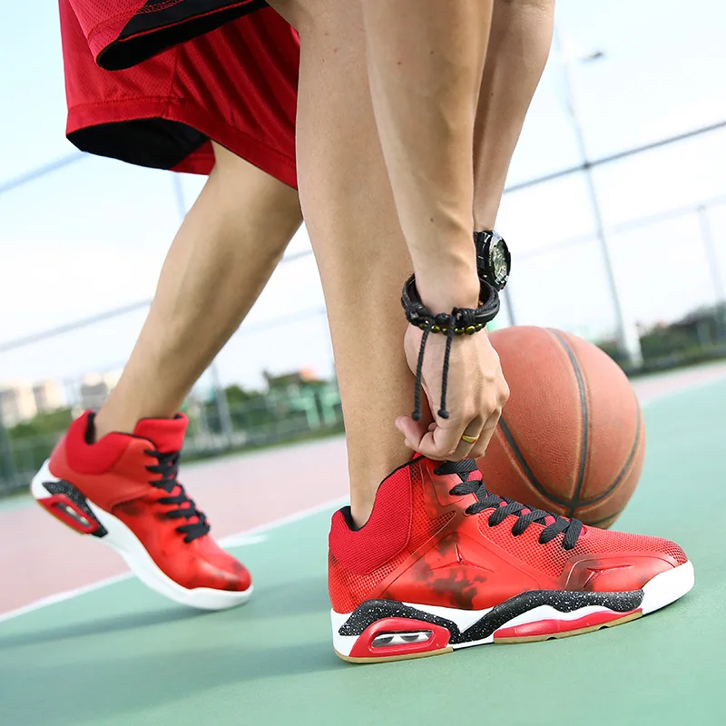 Man Light Jordan Basketball Shoes Breathable Anti-slip Basketball Sneakers Men Lace-up Sports Gym Ankle Boots Shoes Basket Homme