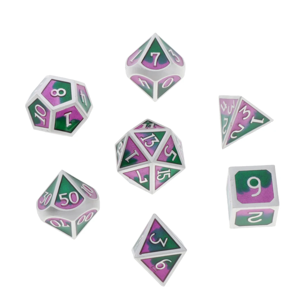 7 Pcs Polyhedral Dice Set D4 D6 D8 D10 D12 D20 Game Dice for Dungeons and Dragons Pathfinder DND RPG MTG Table Gaming Dices