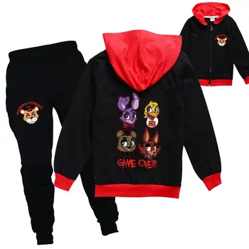 

Kids Clothing Sets Zipper Hoodies+Long Pants 2PCS Boy Girl Baby Children's Set Five Nights At Freddys Clothes Suit FNAF Outwear