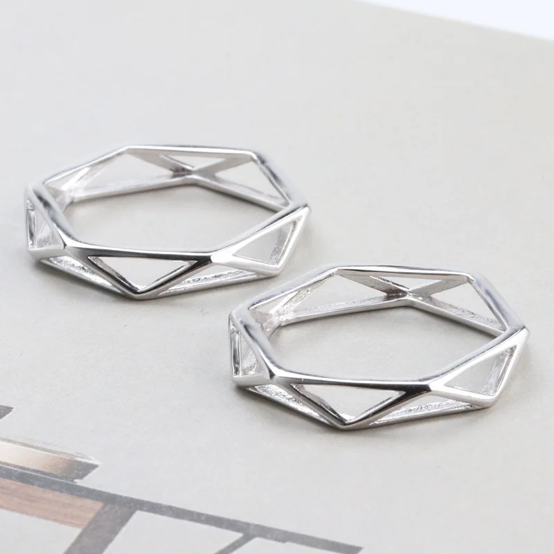 925 серебряные уникальные кольца под углом, не обычное кольцо для пар для женщин и мужчин, ювелирные изделия для пар