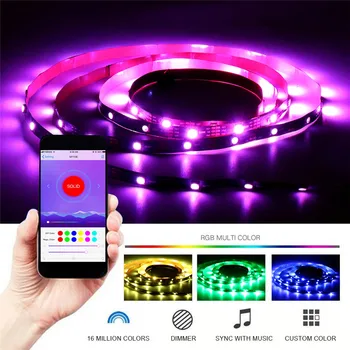 

DC5V 1M 2M WS2812B 5050 bluetooth USB APP Control RGB Individually Addressable LED Strip Light Kit