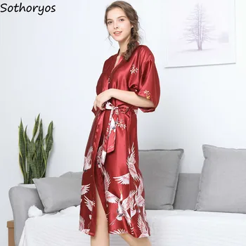 

Robes Women Bride Summer Thin Plus Size 3XL Printed Loose Women Breathable Elegant Daily Homewear Bathrobe Sleepwear New Ulzzang