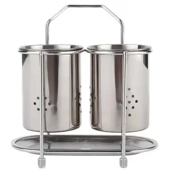 

Multifunctional Chopsticks Container Wall‑Mounted Durable 304 Stainless Steel Chopsticks Spoon Storage Drain Rack Basket Spoon