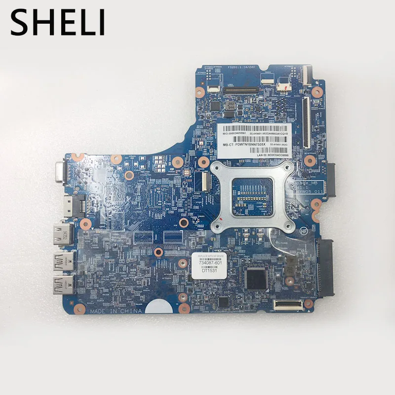 Материнская плата SHELI для ноутбука HP Probook 450 G1 48.4YW05.011 734087 601 абсолютно