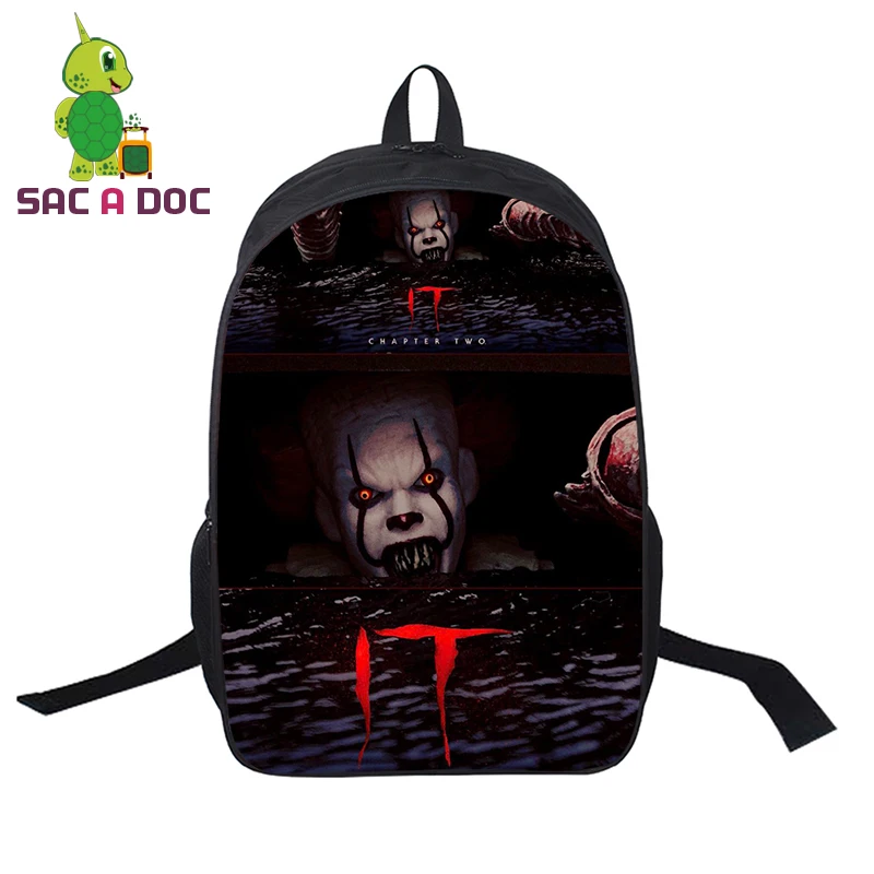 Mochila IT Horror Movie рюкзак "Клоун" школьные сумки для подростков девочек мальчиков мультфильм ноутбук рюкзак для женщин мужчин дорожные сумки на плечо - Цвет: 10