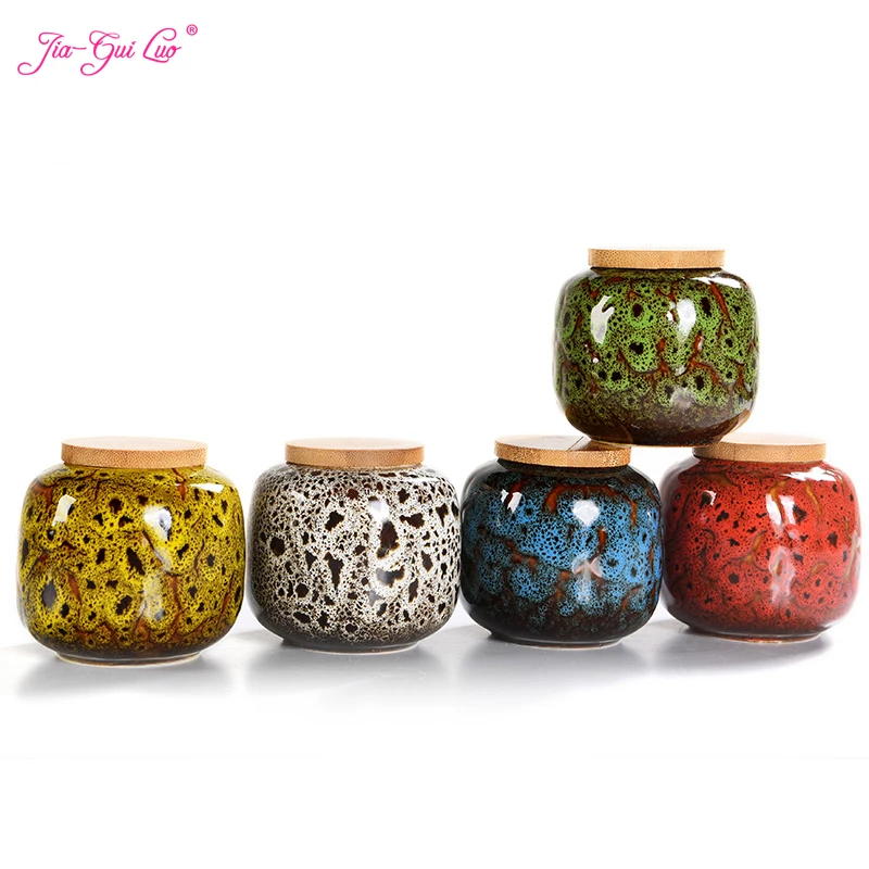 

JIA-GUI LUO Ceramic Tea Caddies Tea Tin Sugar Container Ceramic Container Tea Bag Storage Box Tea Container Tea Jar D167