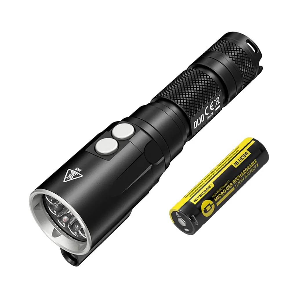 DL10 NL1835R NITECORE DL10 дайвинг вспышка светильник CREE XP-L HI V3 светодиодный Макс 1000ЛМ водонепроницаемый 30 м Дайвинг светильник Подводный фонарь с батареей 18650 - Испускаемый цвет: DL10 NL1835R