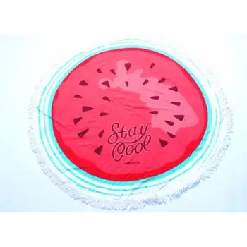 

Terry round towel for beach, 150 cm (pattern: refreshing watermelon-stay cool), арт.3132
