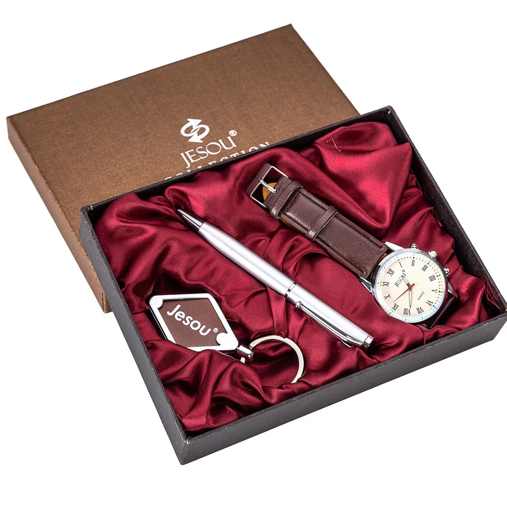 

Men Gift Set Exquisite Packaging Watch + Wallet Keychain Set Heat-Creative Packaged Combination