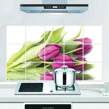 Напрямую от производителя AY3021 фиолетовый Тюльпан наклейки на стену самоклеющиеся масляные наклейки Съемная простота экологически