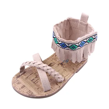 

summer brand newest shoes Girls Kids Casual Summer Beach Infant Weave Soft Tassel Anti-Slip Shoes Y902