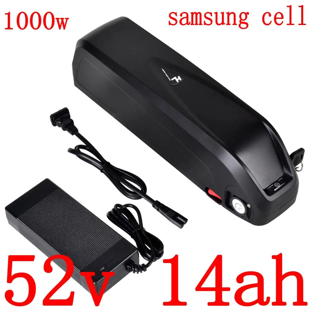 52V 51.8V electric bicycle battery 52V 10ah 14ah 17ah lithium ion battery use samsung cell for 48V 500W 750W 1000W ebike motor